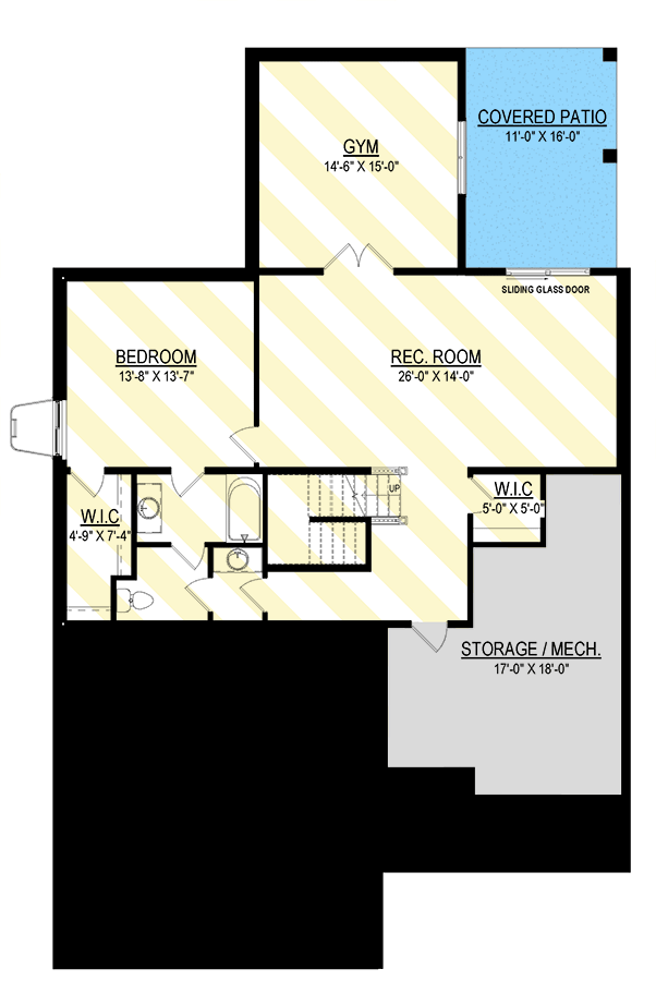 Plan 83603CRW: 5-Bed Traditional Home Plan with Two Master Suites - Floor Plan - Optional Lower Level - Traditional