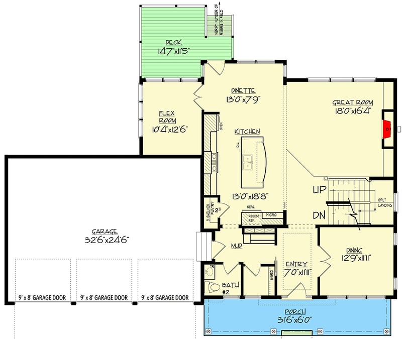 Plan 73389HS: Exclusive Storybook Craftsman Home Plan with Upstairs Laundry and Lower Level Expansion - Floor Plan - Main Level - Craftsman, New American, Northwest