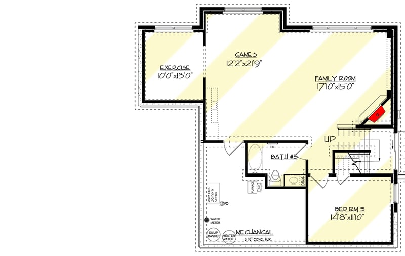 Plan 73389HS: Exclusive Storybook Craftsman Home Plan with Upstairs Laundry and Lower Level Expansion - Floor Plan - Optional Lower Level - Craftsman, New American, Northwest