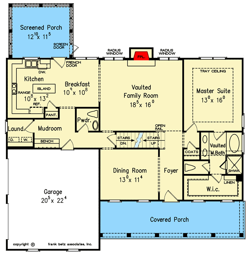 Plan 710010BTZ: Cozy 3-Bed Cottage House Plan with Board and Batten Exterior - 2436 Sq Ft - Floor Plan - Main Level - Cottage, Country
