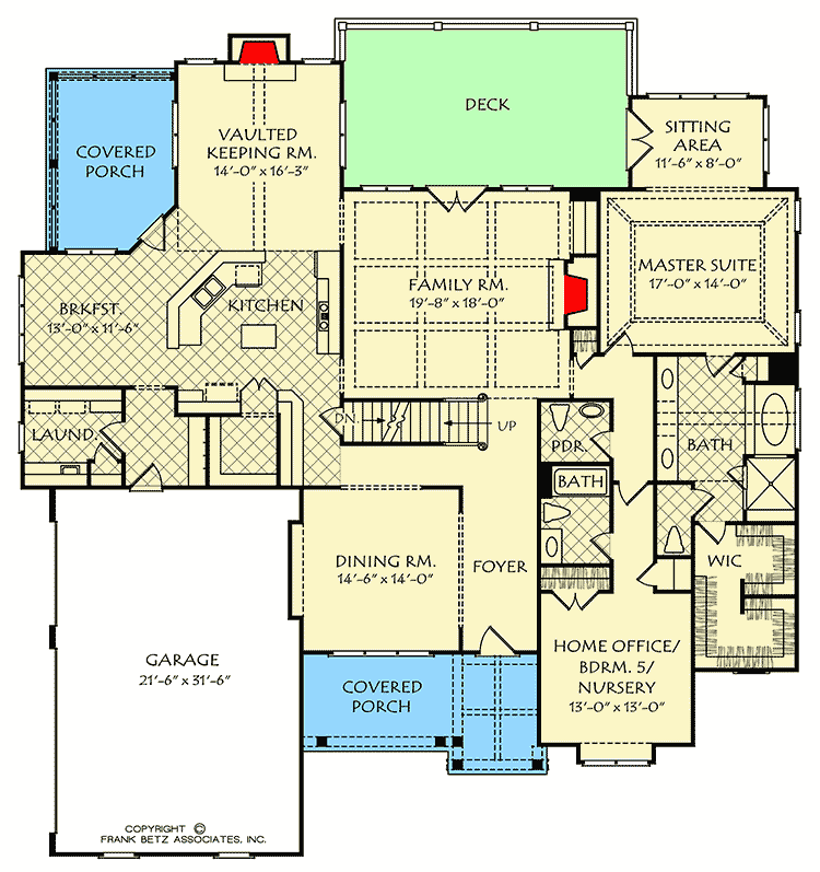 Plan 710043BTZ: Flexible House Plan with Possible Upstairs Children's Retreat - Floor Plan - Main Level - Country, Craftsman