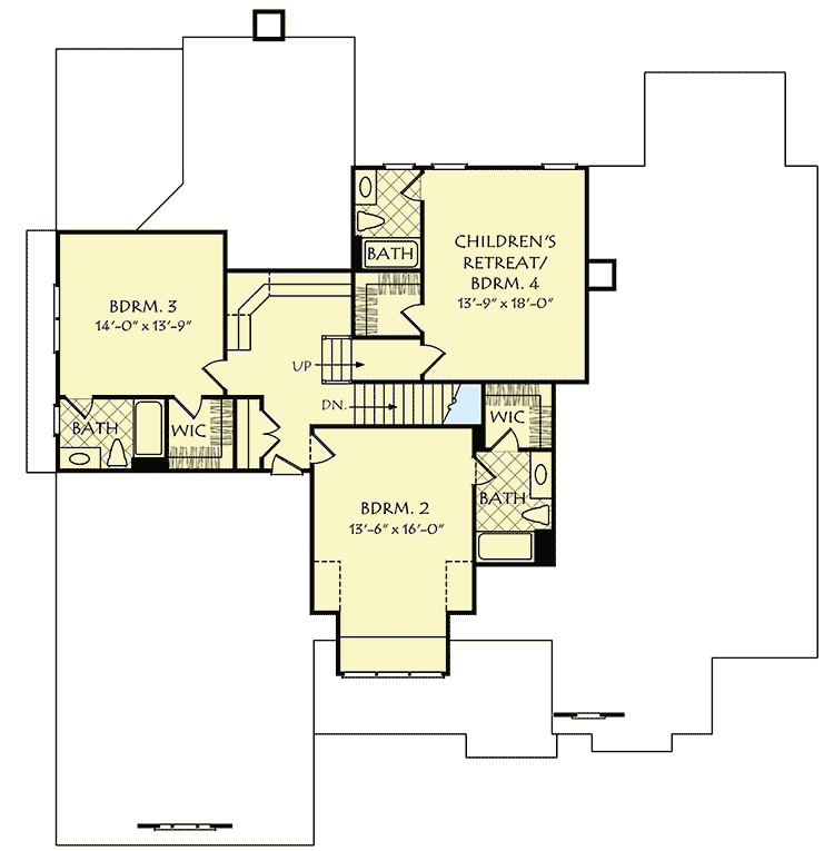 Plan 710043BTZ: Flexible House Plan with Possible Upstairs Children's Retreat - Floor Plan - 2nd Floor - Country, Craftsman