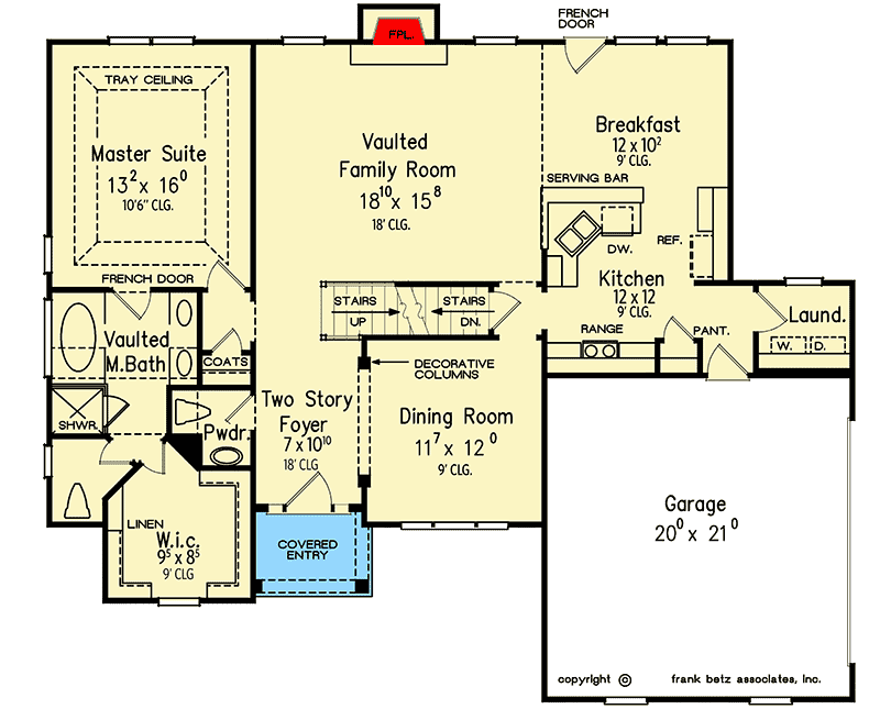 Plan 710075BTZ: Classic and Tasteful 3-Bed House Plan - Floor Plan - Main Level - Southern, Traditional