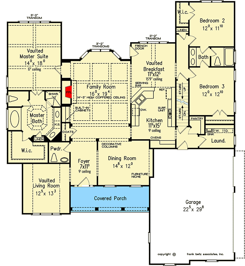 Plan 710080BTZ: 3-Bed Craftsman House Plan with Optional Second Floor - 2400 Sq Ft - Floor Plan - Main Level - Country, Craftsman, New American, Southern