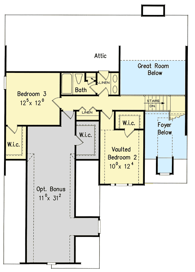 Plan 710097BTZ: Traditional House Plan with Brick and Shake-Shingle Exterior - Floor Plan - 2nd Floor - Traditional