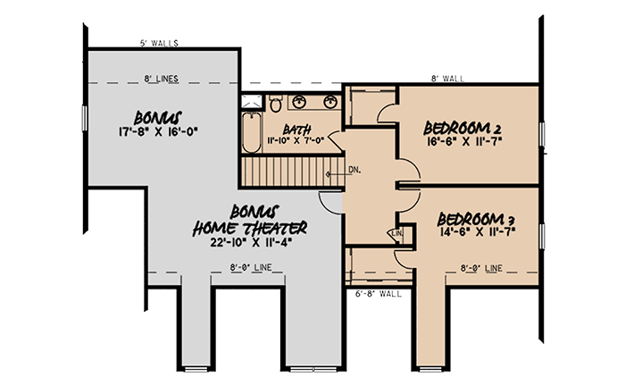 Plan 70610MK: 3-Bed Country Farmhouse Plan with Wraparound Porch - 2711 Sq Ft - Floor Plan - 2nd Floor - Country, Farmhouse, Traditional