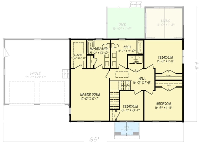 Plan 470002ECK: Exclusive Colonial 4-Bed House Plan with Second Level Master - Floor Plan - 2nd Floor - Colonial, Traditional