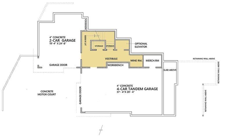 Plan 666039RAF: Modern Home Plan with Drive-Under Garage - 3629 Sq Ft - Floor Plan - Lower Level - Contemporary, Mid Century Modern, Modern, Northwest