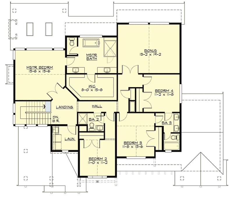 Plan 23787JD: Beautiful 5-Bed Mountain House Plan with Main-Level Guest Bed  - Floor Plan - 2nd Floor - Craftsman, Mountain, New American, Northwest