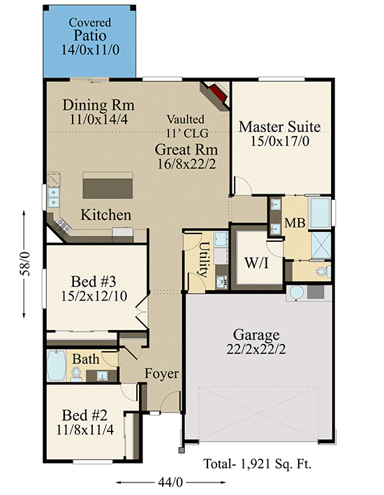 Plan 85286MS: Small Modern Farmhouse Plan with Great Livability - Floor Plan - Main Level - Bungalow, Country, Craftsman, Farmhouse, New American