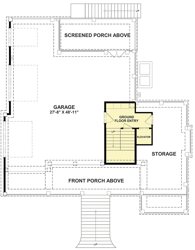 Plan 765011TWN: 5-Bed Beach-y House Plan with Two Upstairs Options Included - 3287 Sq Ft - Floor Plan - Lower Level - Beach, Coastal, Coastal Contemporary, Country, Low Country, Vacation