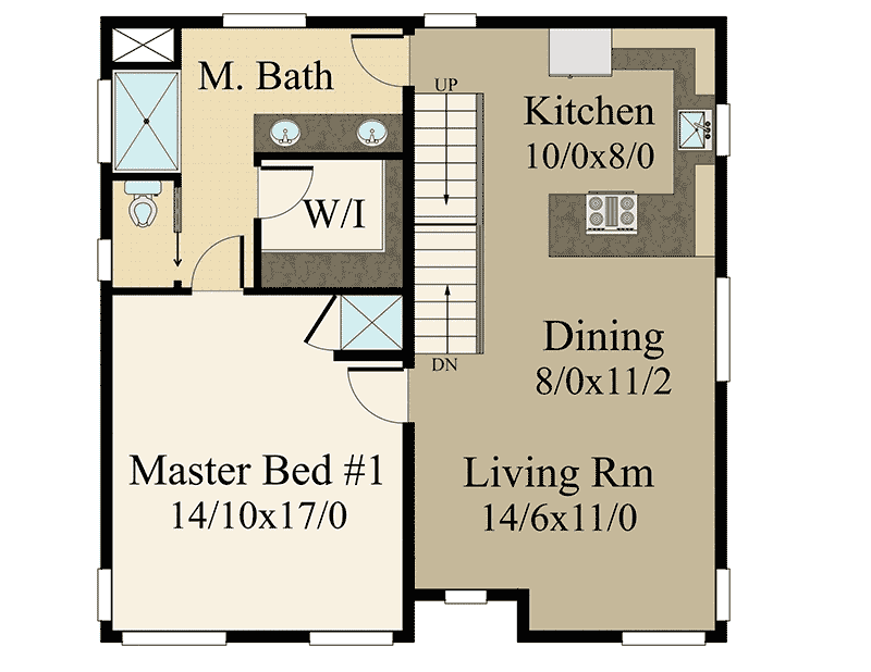Plan 85292MS: 3-Story Modern House Plan with Two Master Suites - Floor Plan - Main Level - Modern, Northwest