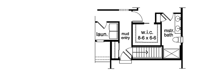 Plan 790052GLV: Exclusive One-Level Craftsman House Plan  - Floor Plan - Expanded Master Closet - Craftsman, New American, Ranch