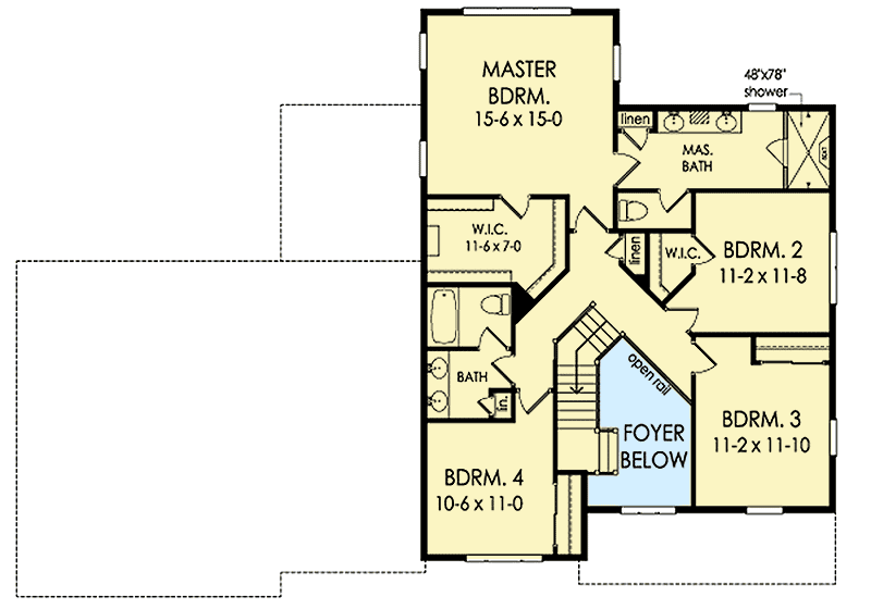 Plan 790060GLV: Remarkable New American House Plan with Main-Level Study - Floor Plan - 2nd Floor - Country, New American, Traditional