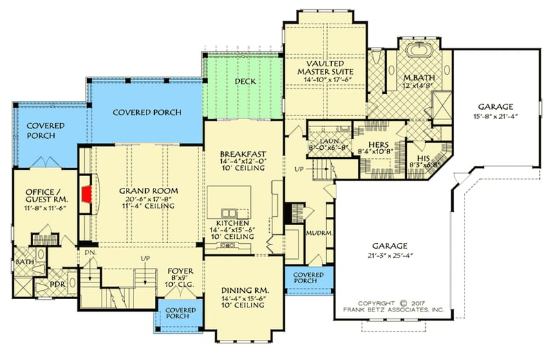 Plan 710126BTZ: New American House Plan with Separate Bonus Room Access - Floor Plan - Main Level - European, New American