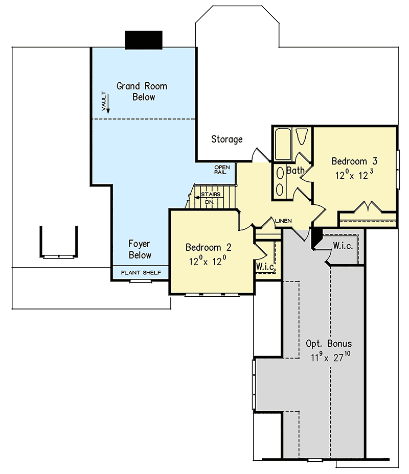 Plan 710129BTZ: 4-Bedroom House Plan with Courtyard-Entry Garage - 2419 Sq Ft - Floor Plan - 2nd Floor - New American, Traditional