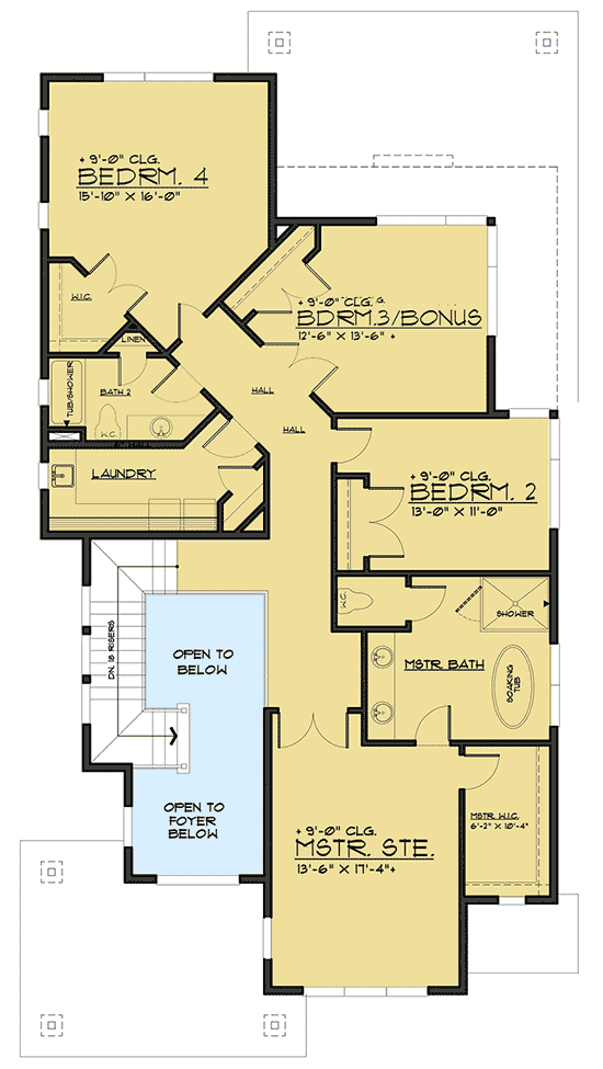 Plan 666044RAF: Captivating Modern House Plan with Second-Level Master - Floor Plan - 2nd Floor - Contemporary, Modern, Northwest, Prairie
