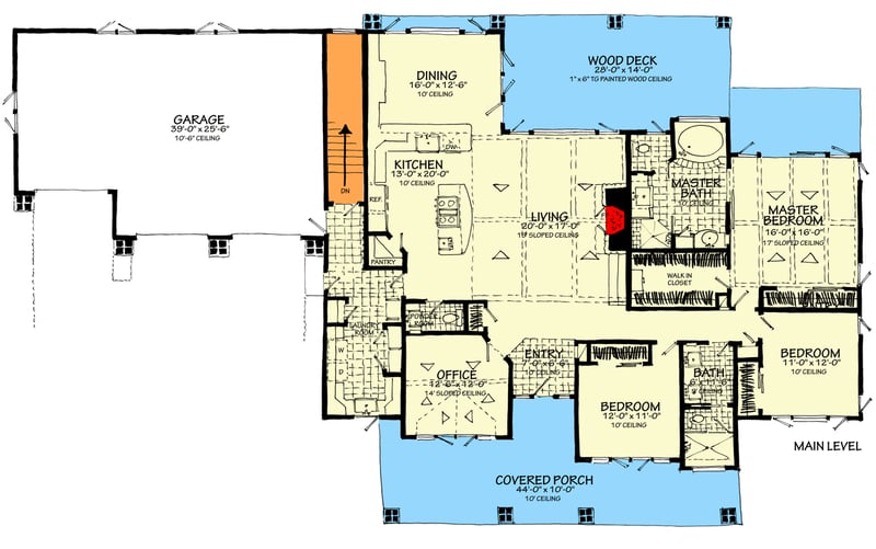 Plan 12962KN: Stunning 3-Bed Home Plan with Dramatic Rear Elevation - Floor Plan - Optional 3-Car Front Facing Garage - Country, Farmhouse, Mountain, Ranch, Rustic, Vacation