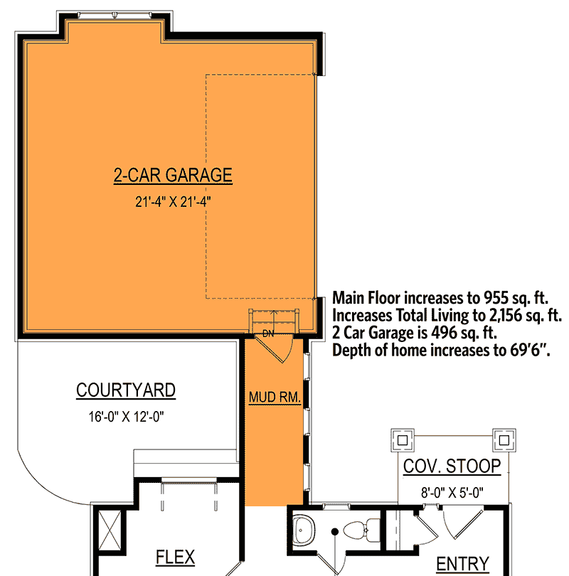 Plan 83606CRW: Two-Story Contemporary House Plan with Optional 2-Car Garage - Floor Plan - Optional 2 Car Garage - Contemporary, Modern, Northwest