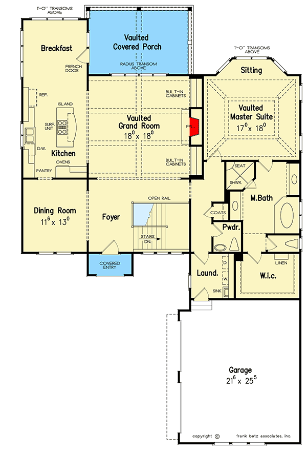 Plan 710168BTZ: Traditional House Plan Designed for the Sloping Lot - Floor Plan - Main Level - Southern, Traditional