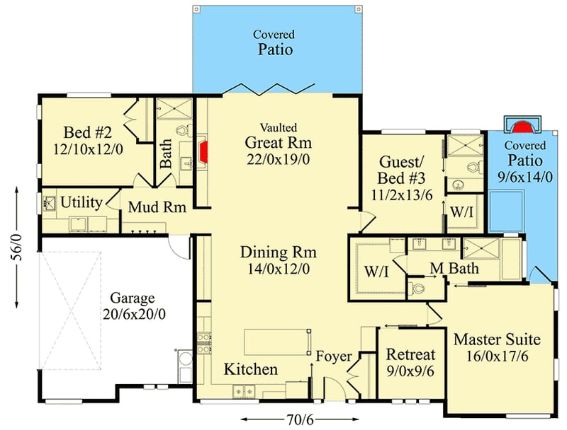 Plan 85299MS: 3-Bedroom Modern Prairie-Style House Plan - Floor Plan - Main Level - Contemporary, Mid Century Modern, Northwest, Prairie, Ranch