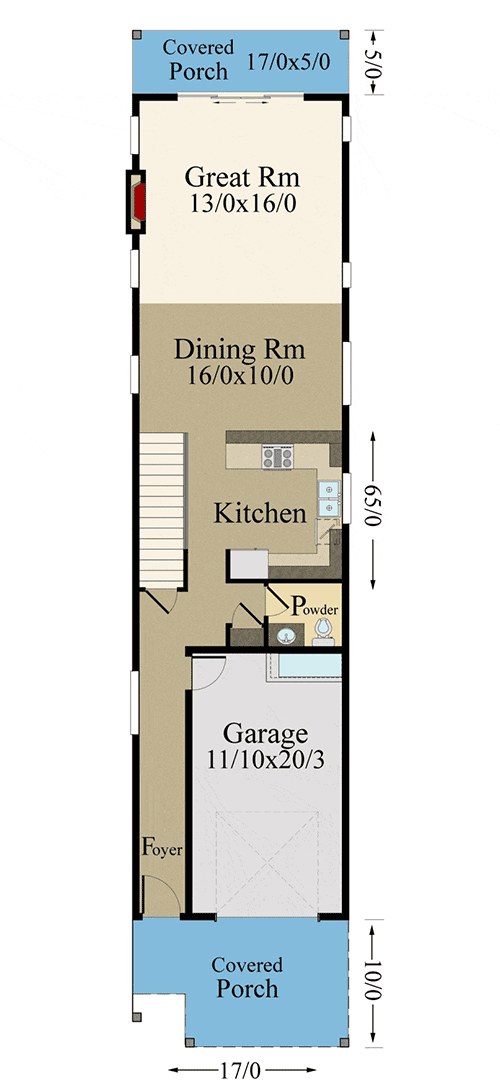 Plan 85301MS: Skinny Contemporary House Plan - Floor Plan - Main Level - Contemporary, Modern, Northwest