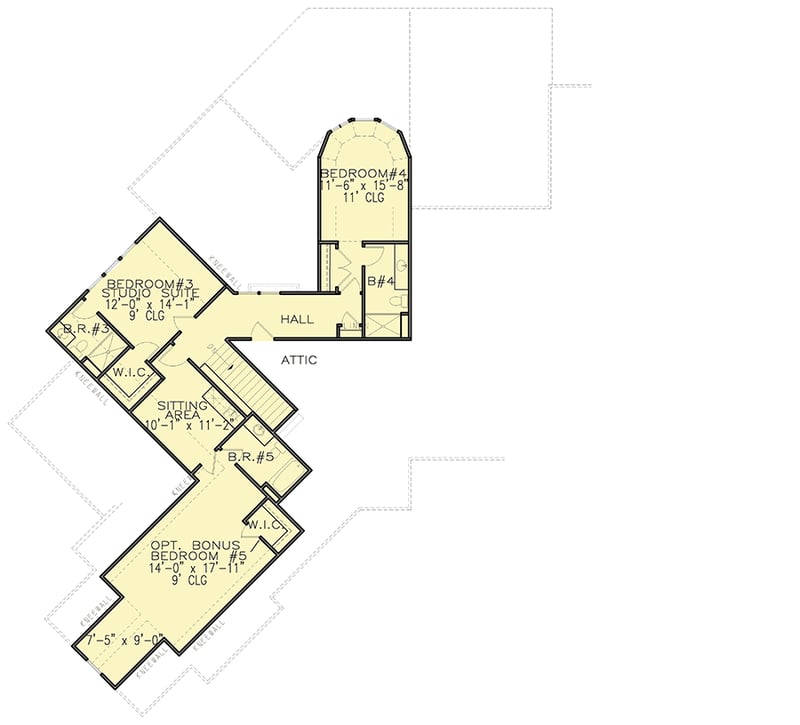 Plan 25668GE: Mountain Craftsman Home Plan with Front-Facing Garage - Floor Plan - 2nd Floor - Country, Craftsman, Mountain, Rustic