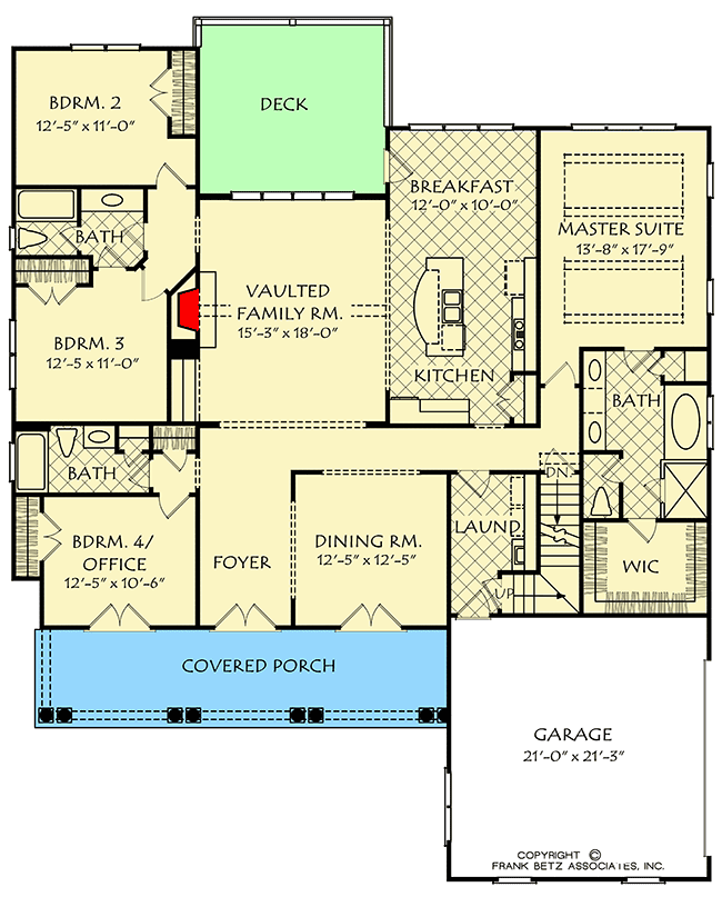 Plan 710176BTZ: Invited Country Farmhouse Plan with Bonus Upstairs - Floor Plan - Main Level - Cape Cod, Cottage, Country, Farmhouse