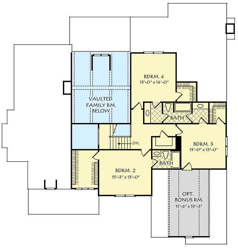 Plan 710178BTZ: Traditional House Plan with an Open Floor Plan - Floor Plan - 2nd Floor - Traditional