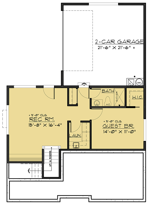 Plan 666060RAF: Modern House Plan with Drive Under Garage - 3045 Sq Ft - Floor Plan - Lower Level - Contemporary, Modern, Northwest