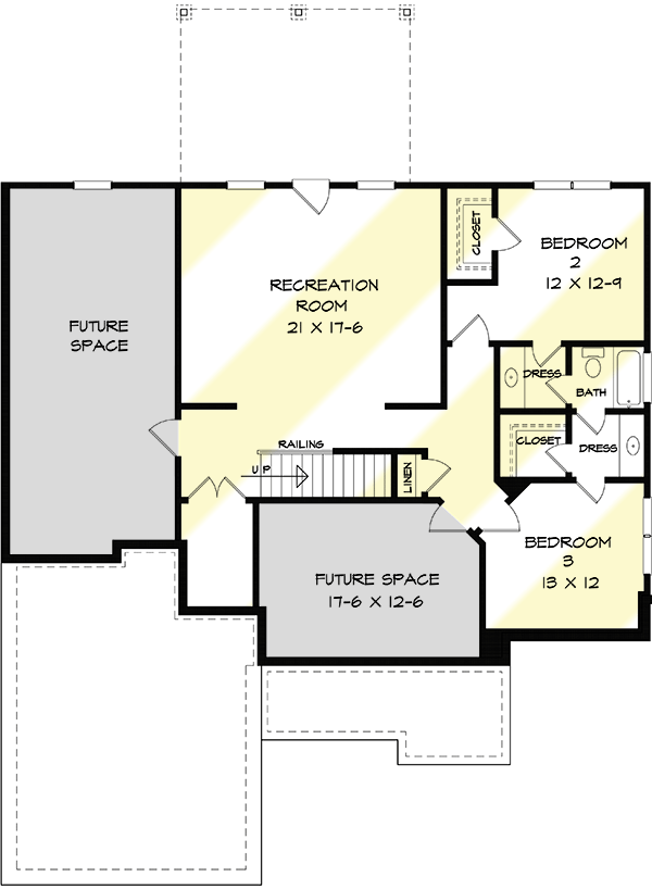 Plan 360052DK: Two-Story Craftsman House Plan with Main-Level Master - Floor Plan - Optional Lower Level - Craftsman, Northwest, Traditional