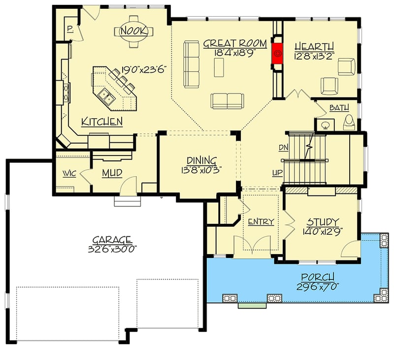 Plan 73427HS: Luxurious Craftsman House Plan with Optional Lower Level - Floor Plan - Main Level - Country, Craftsman, Mountain, New American, Northwest