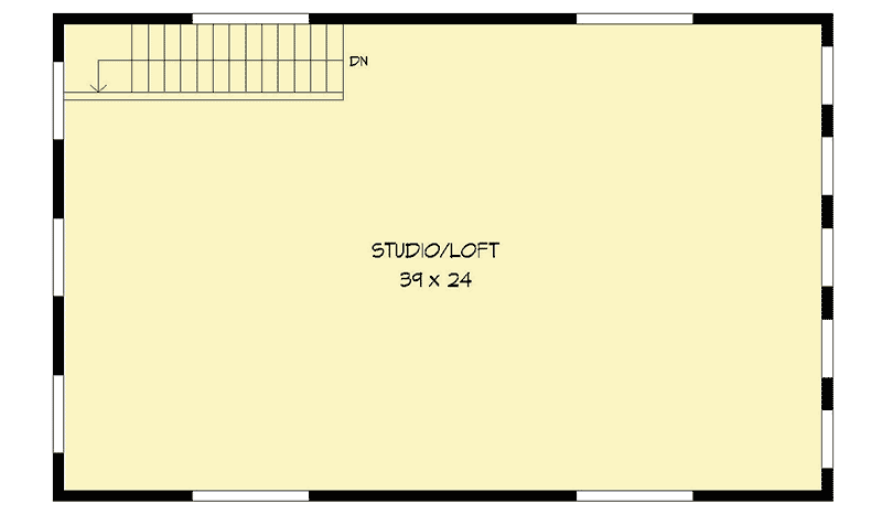 Plan 68593VR: Expanded Modern Garage with Loft Space Above - Floor Plan - Loft