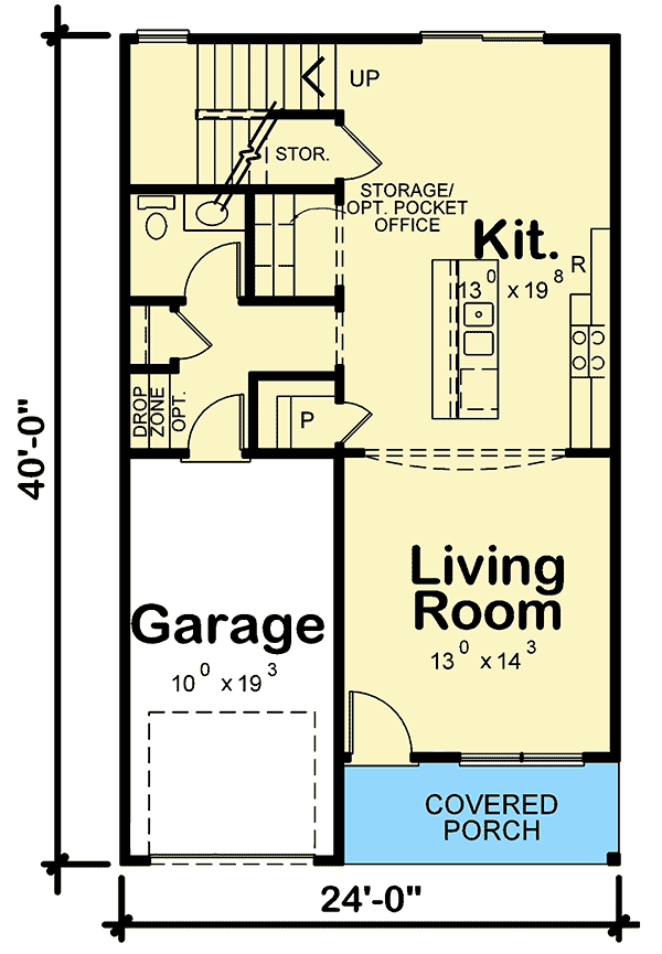 Plan 42599DB: Option-Filled Starter Craftsman Home Plan - 1518 Sq Ft - Floor Plan - Main Level - Craftsman, Traditional