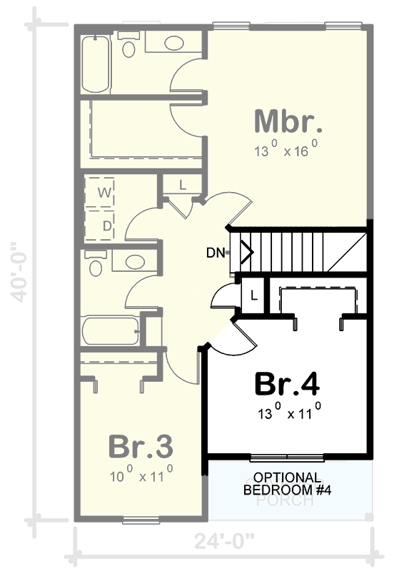 Plan 42597DB: Option-Filled Budget-Friendly Craftsman House Plan - Floor Plan - Optional 4th Bedroom Layout - Craftsman, Northwest