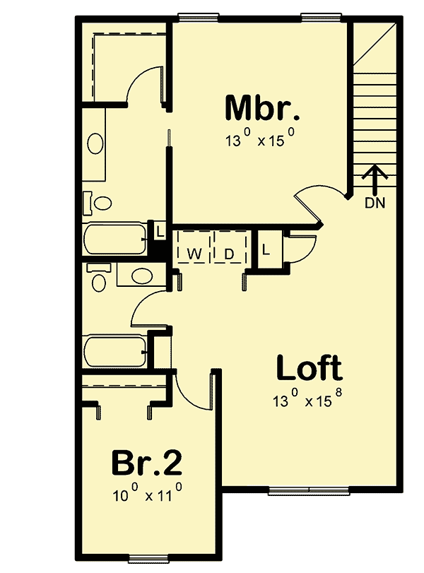 Plan 42598DB: Budget-Friendly 2-Story Craftsman Home Plan with Options - Floor Plan - Second Level - Craftsman, Northwest