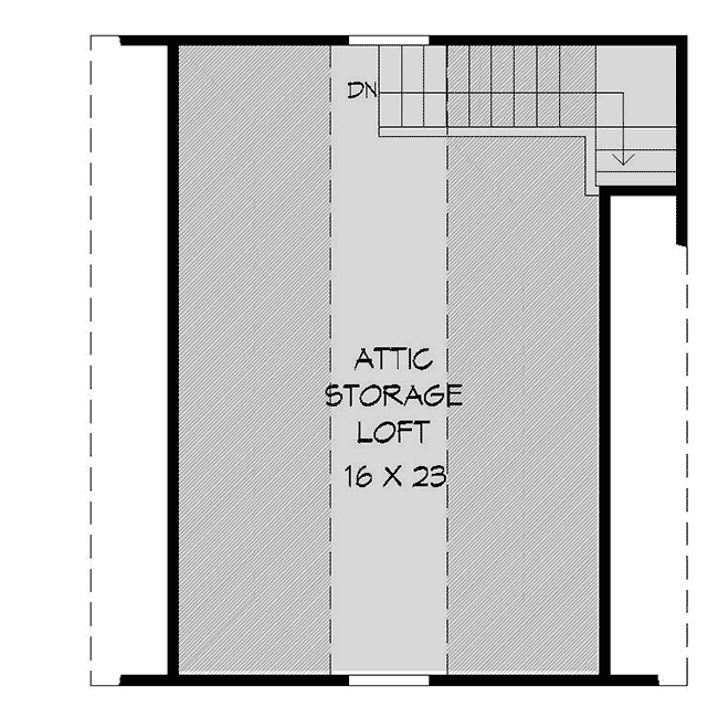 Plan 68612VR: Detached 2-Car Garage with Storage Loft - Floor Plan - 2nd Floor