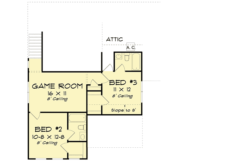 Plan 52298WM: 3-Bed Home Plan with Farmhouse Porch - Floor Plan - 2nd Floor - Cottage, Country, Farmhouse, Traditional