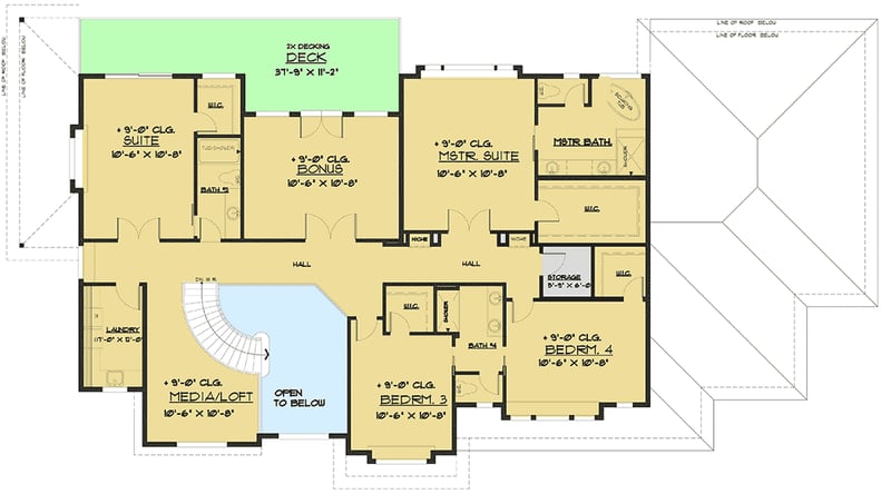 Plan 666071RAF: Generous Northwest Craftsman House Plan with Multi-generational Apartment - Floor Plan - 2nd Floor - Craftsman, Northwest