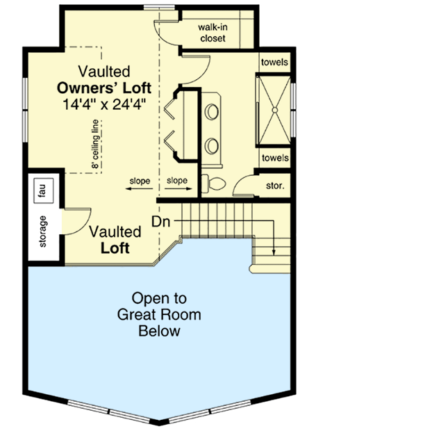 Plan 72962DA: Mountain House Plan with Vaulted Owner's Loft - Floor Plan - 2nd Floor - Country, Mountain, Rustic, Vacation