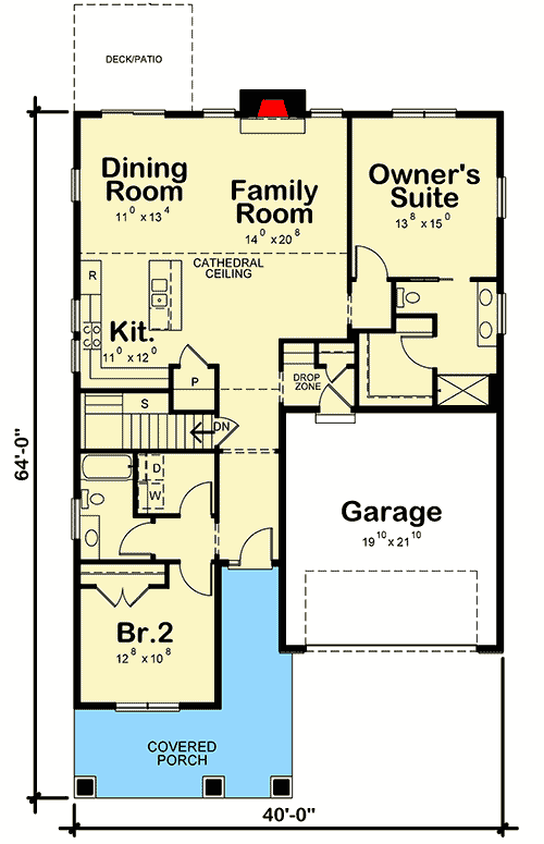 Plan 42605DB: 2-Bed Bungalow Plan with Optional Sunroom - Floor Plan - Main Level - Bungalow, Craftsman, New American, Northwest