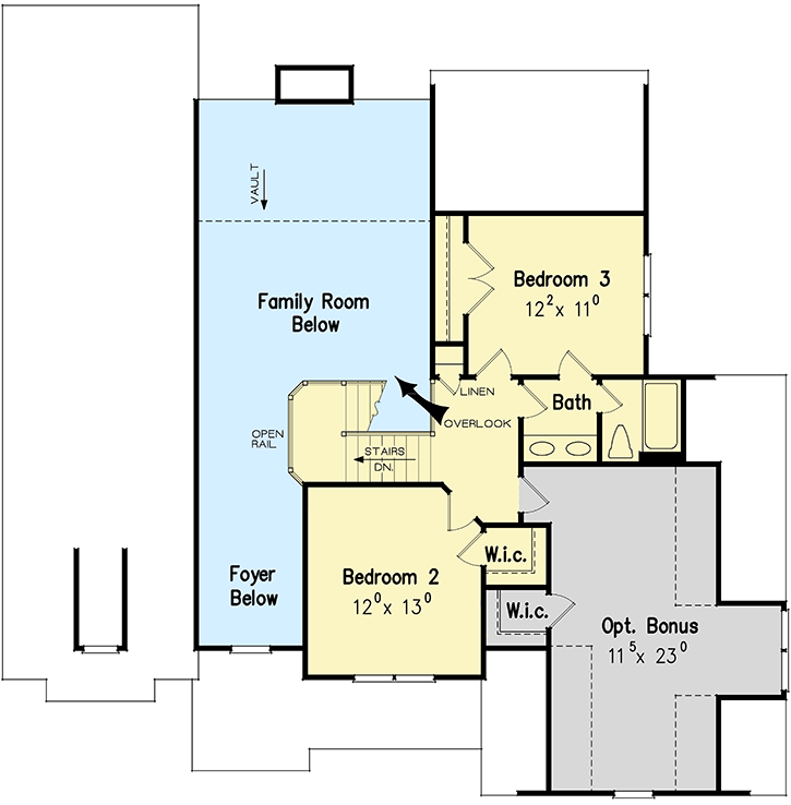 Plan 710266BTZ: 3-Bed House Plan with Special Extras - Floor Plan - 2nd Floor - Traditional