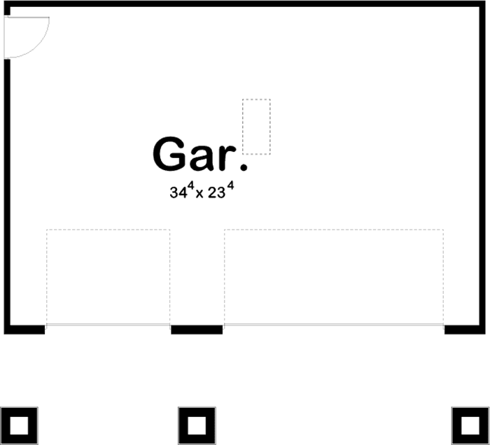 Plan 62780DJ: 3-Car Detached Garage Plan with 2 Garage Doors - Floor Plan - Main Level