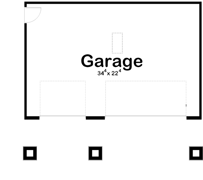 Plan 62781DJ: 3-Car Craftsman-Style Detached Garage Plan - Floor Plan - Main Level