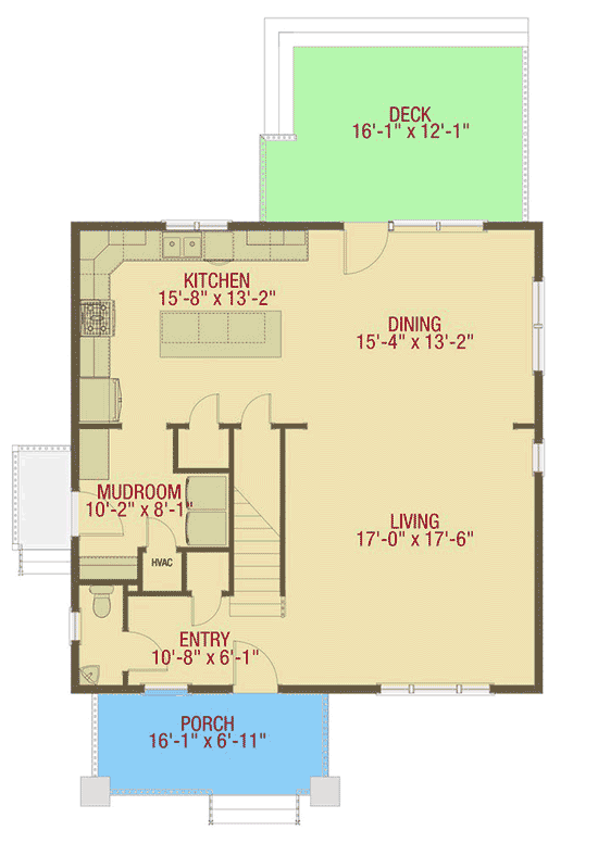 Plan 50175PH: Craftsman Home Plan with Large Living Room For Its Size - Floor Plan - Main Level - Bungalow, Cottage, Craftsman, Northwest