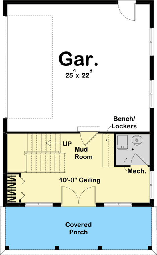 Plan 62784DJ: Carriage House Plan with a Traditional Brick Exterior - Floor Plan - Main Level - Carriage, Traditional