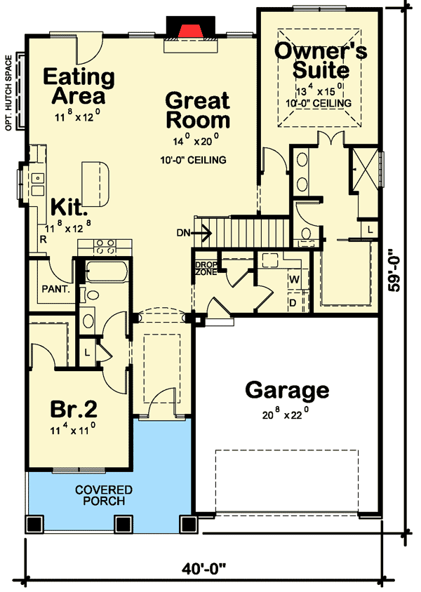 Plan 42610DB: 5-Bed Craftsman Home Plan with Finished Lower Level - Floor Plan - Main Level - Craftsman, Northwest