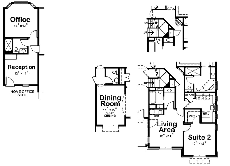 Plan 42607DB: French Country House Plan with Private In-law Suite - Floor Plan - Optional Main Level Layouts - European, French Country