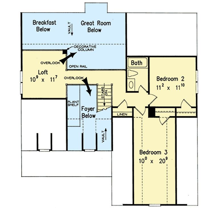 Plan 710284BTZ: Country Home Plan with Twin Dormers and 3 or 4 Bedrooms - Floor Plan - Second Level - Traditional