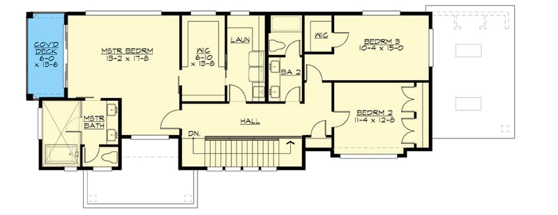 Plan 23817JD: Modern House Plan with Drive-Under Garage for the Shallow Lot - Floor Plan - 2nd Floor - Contemporary, Modern, Northwest